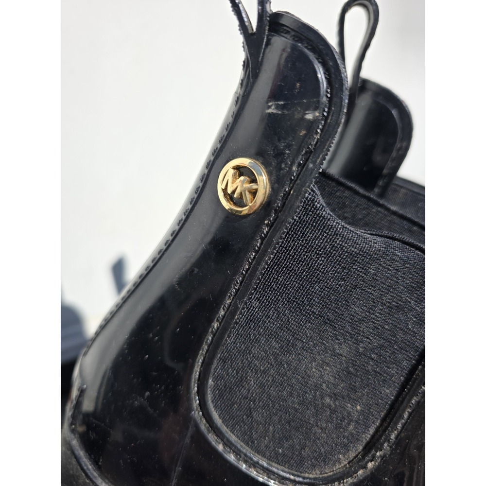 Womens Michael Kors Brown Leather Logo Thong Wedge Sandals Size 8.5 - Picture 4 of 4